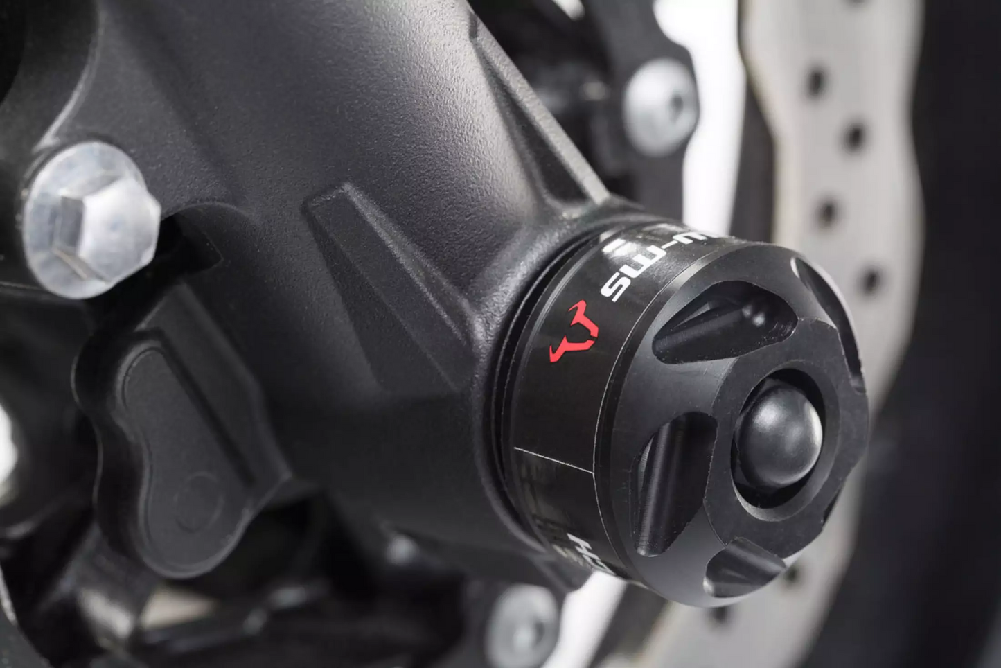 SW Motech Slider Set (Front Axle Black) fits for Yamaha MT-07 ('14-) / XSR 700 ('16-) - Durian Bikers