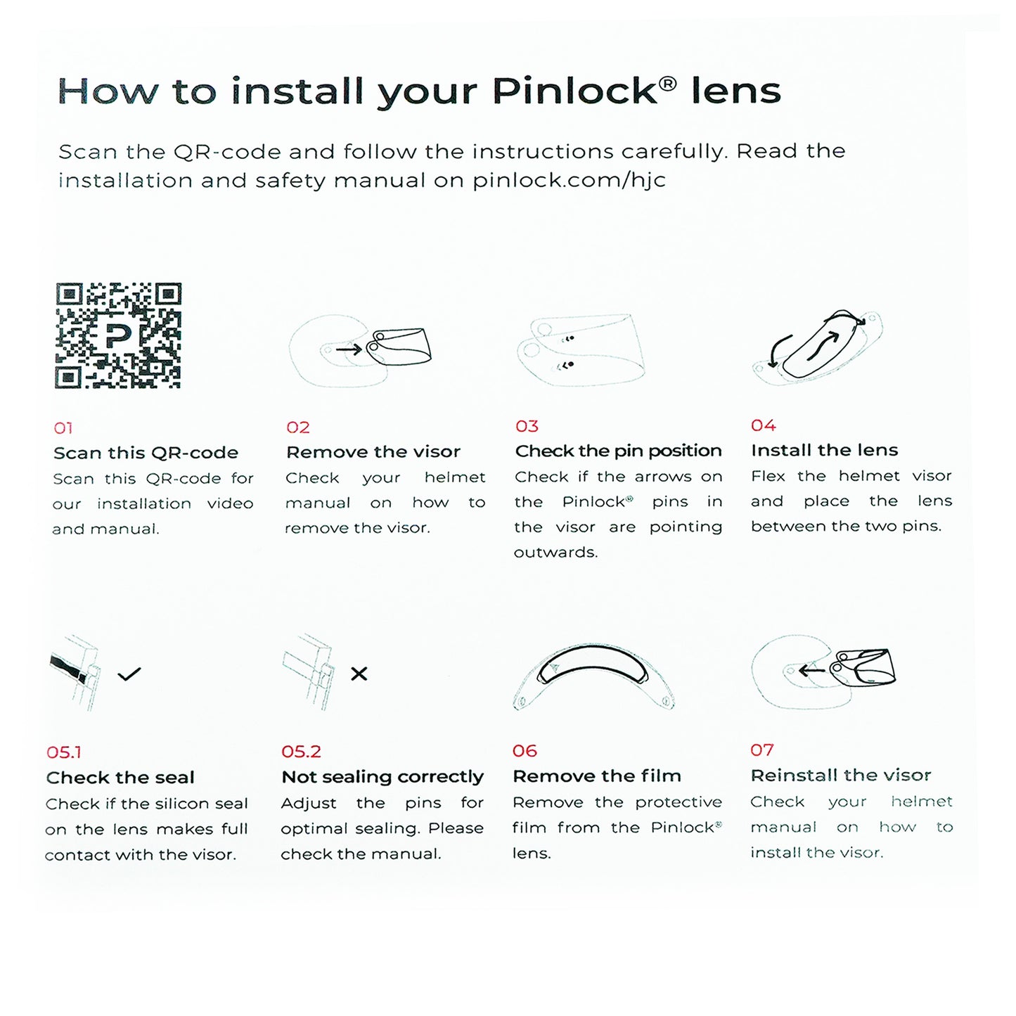 HJC Helmet Pinlock Sparepart HJ-37 for Rpha 91 (Clear)