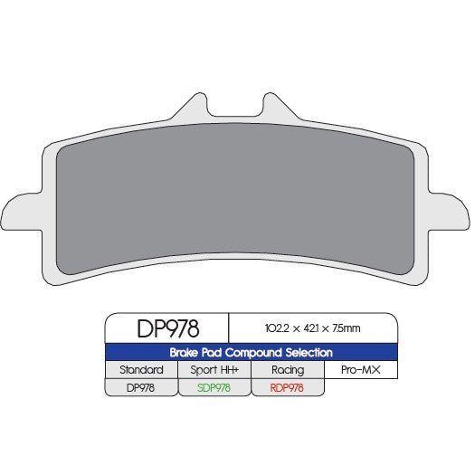 DP Brake Pads for CBR1000, H2, H2R, Z1000, ZX-10R/10RR, GSX-R1000, S1000, Hayabusa, 848, Panigale, Diavel Monster