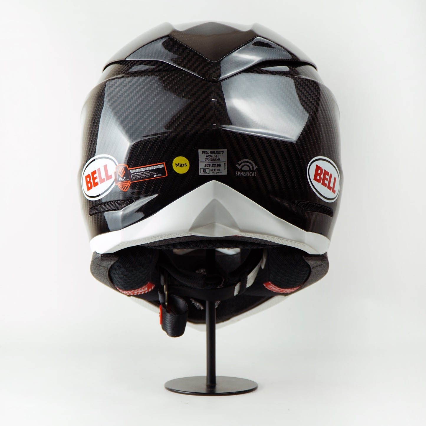 Bell Helmet Moto-10 Spherical (Carbon Gloss Black/White)