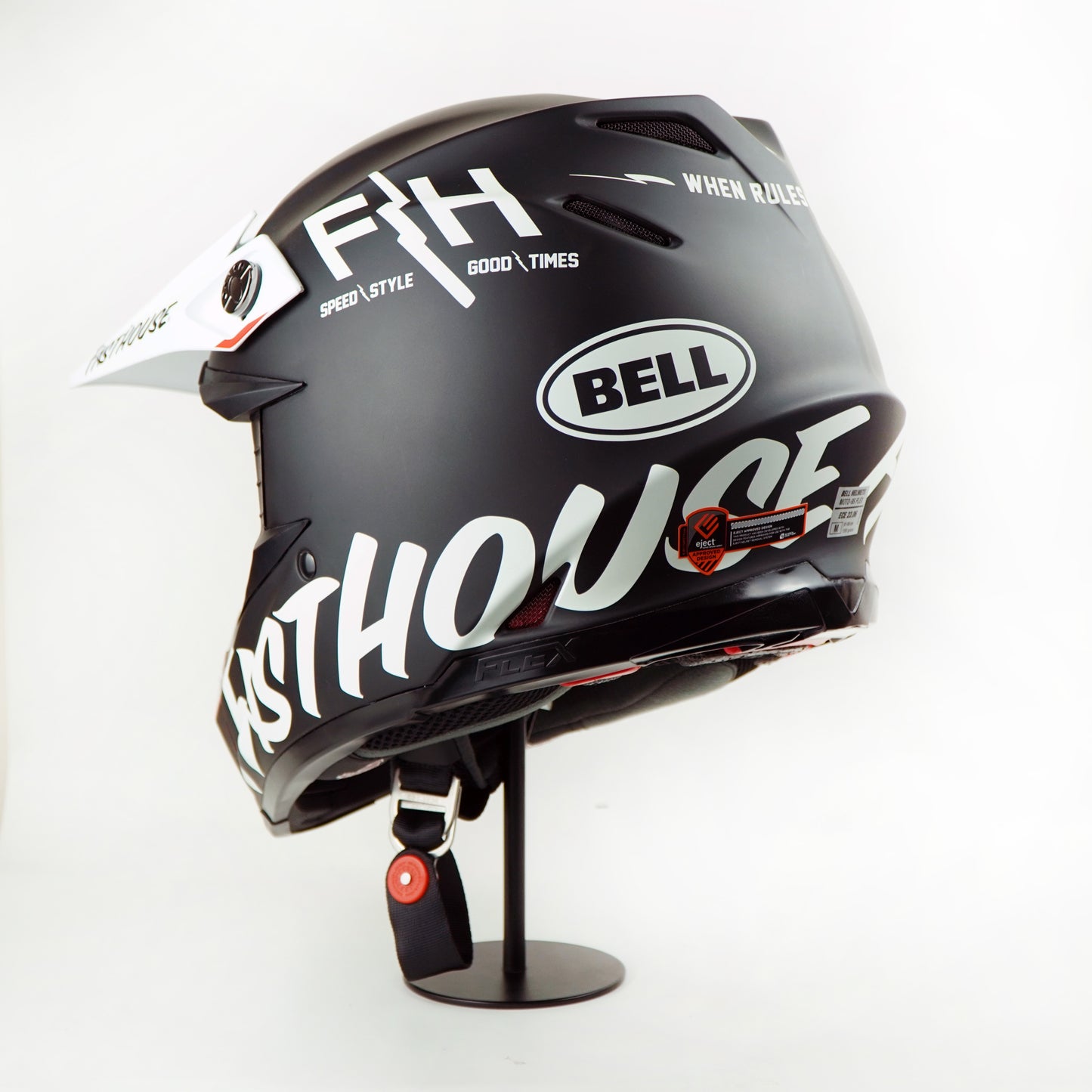 Bell Helmet Moto-9S Flex (FH Flex Crew Matte Black/White)