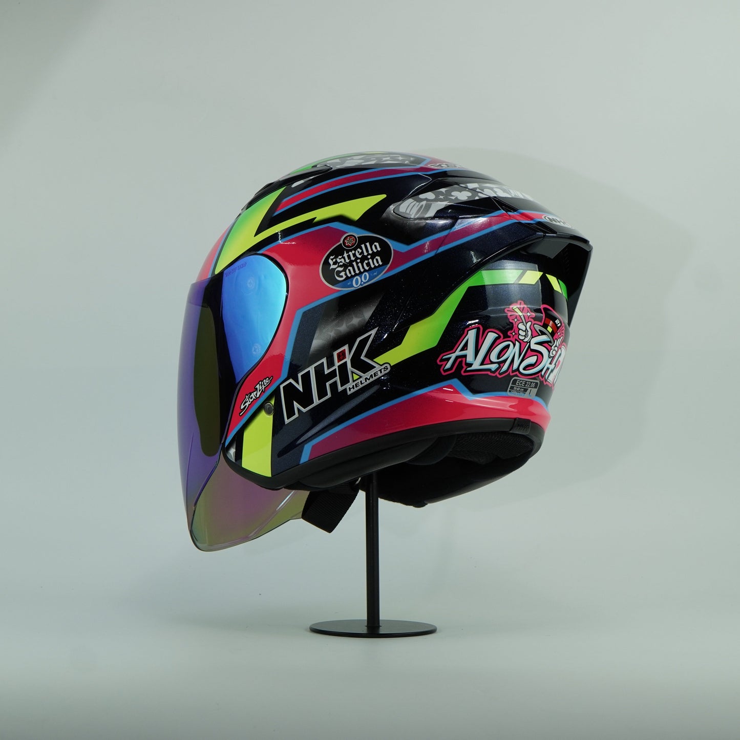 NHK Helmet S1GP S Alonso #10 (Black Metallic Blue Glossy)