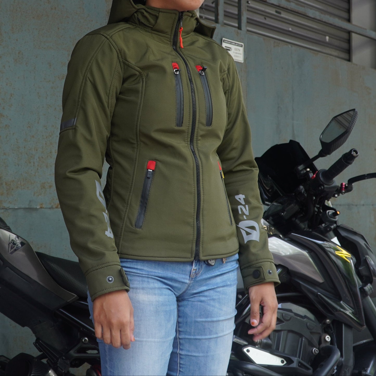 Durian Bikers D-24 Lady Jacket Parka (Army Green)