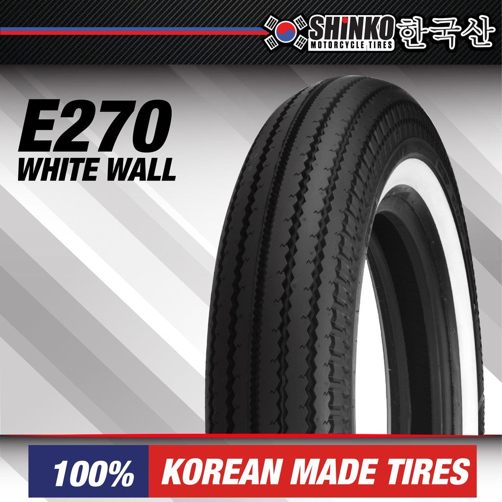 Shinko Tyres Series E270  Zig Zag WHITE WALL Super Classic Harley Davidson CafeRacer 3.0 4.0 4.5 5.0 16 18 19 21