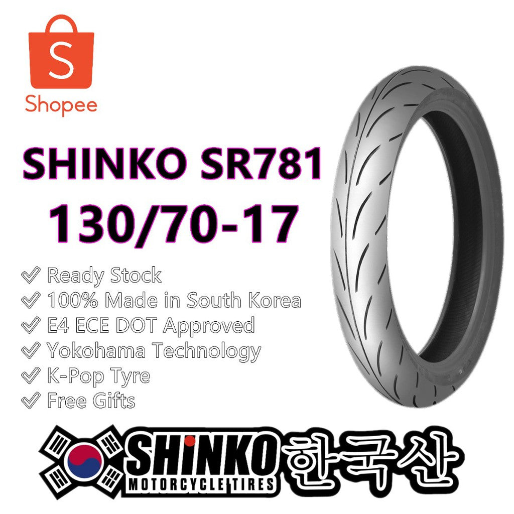 PROMOTION SHINKO TIRES TYRES TAYAR SR781 130/70-17 TUBELESS SPORT TIRE