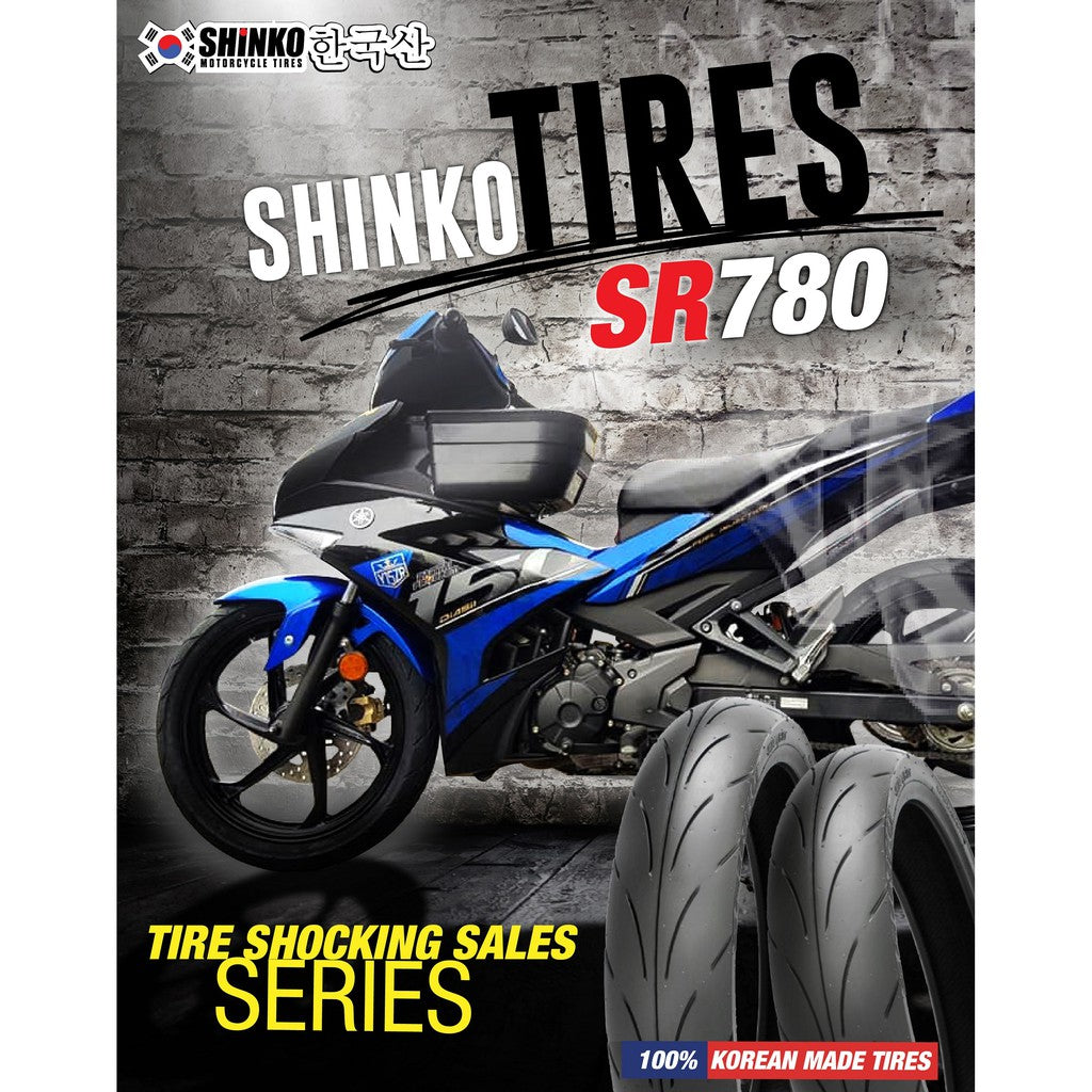 CLEARANCE Shinko Korea Tire Tyre Tayar  SR780 (70/90-17) (80/90-17) (90/80-17) (100/80-17) (110/70-17) FAST SHIPPING