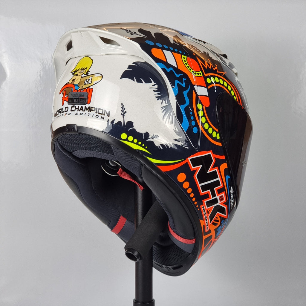 NHK Helmet GP R Tech Remi Gardner #3 (Champion White Glitter Glossy)
