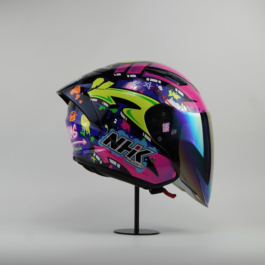 NHK Helmet S1GP S Tamburini (Black Met Blue Glossy)