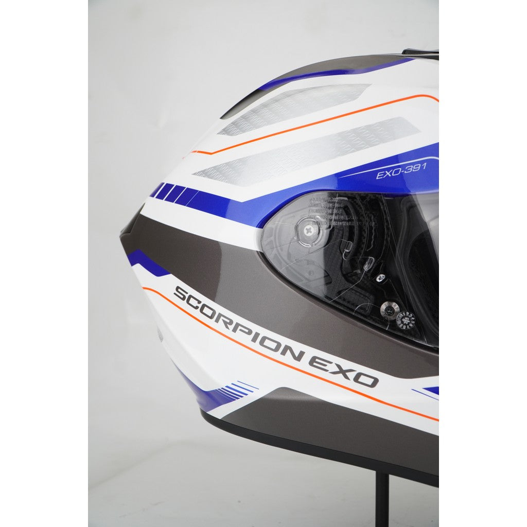 Scorpion Helmet Exo-391 (LEO WHITE/ BLUE)