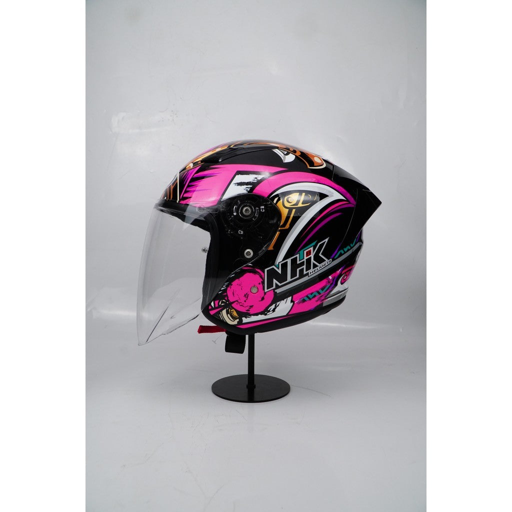 NHK HELMET S1GP S Alex Escrig #5 - Black/Pink Glossy