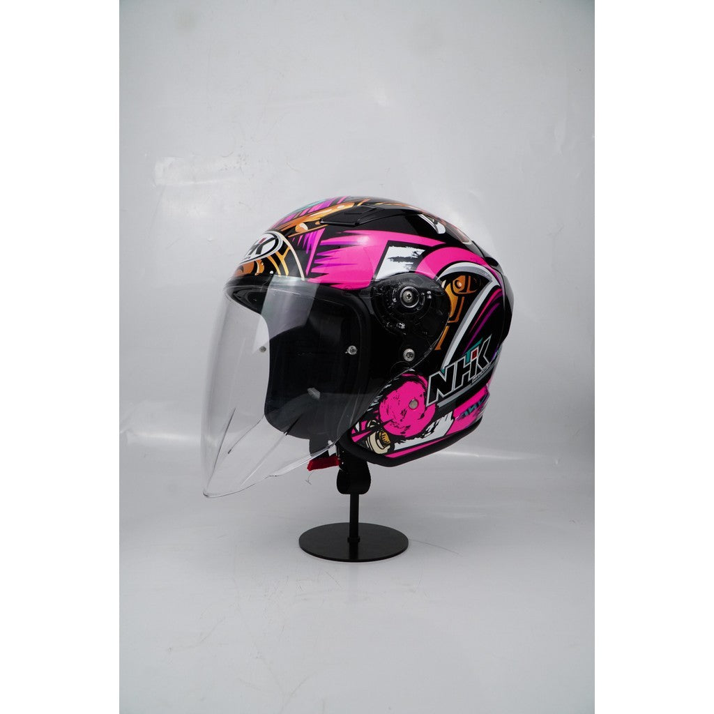 NHK HELMET S1GP S Alex Escrig #5 - Black/Pink Glossy
