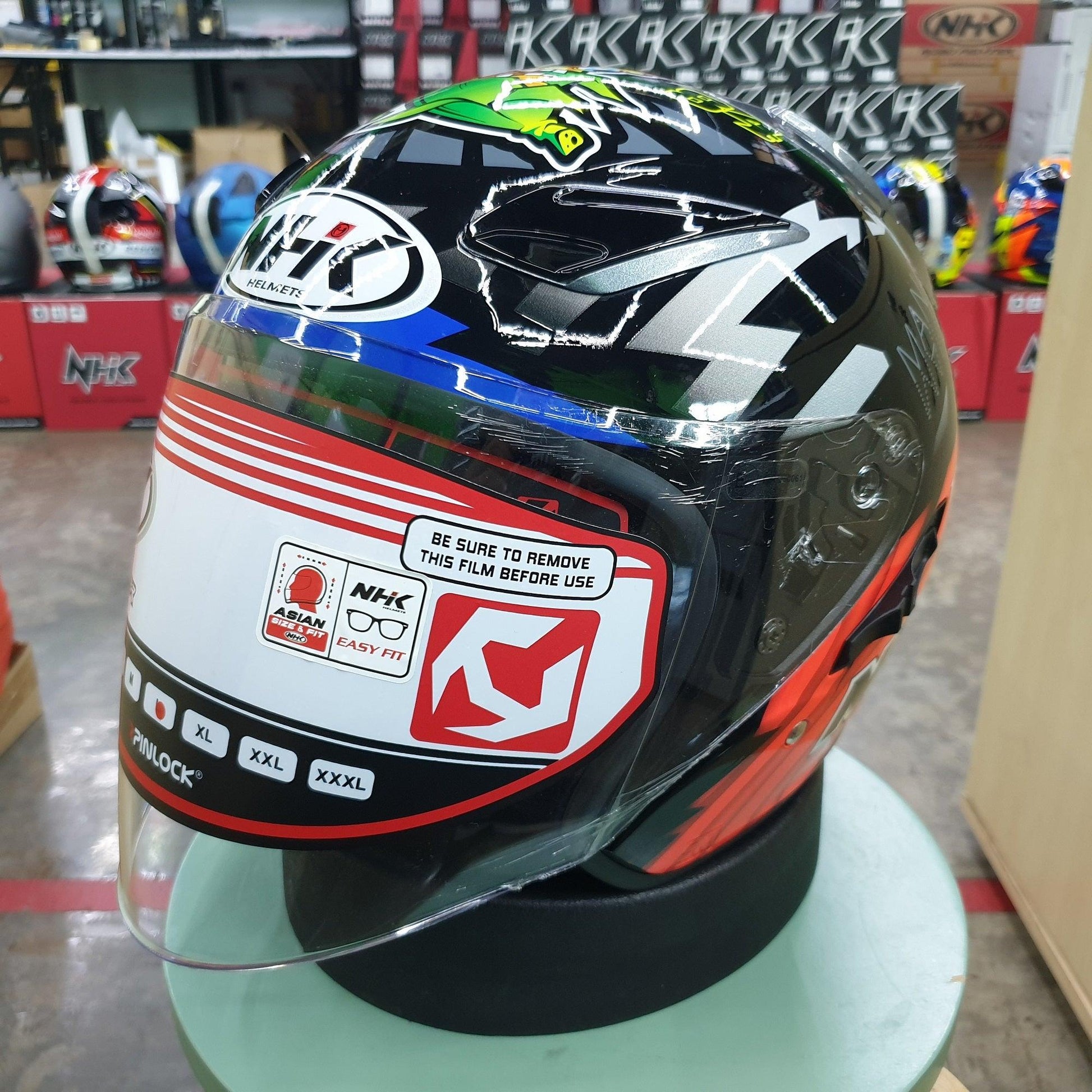 NHK Helmets R1 v2.0 Jakub #2 (Brno) (Black/Orange Glossy) - Durian Bikers