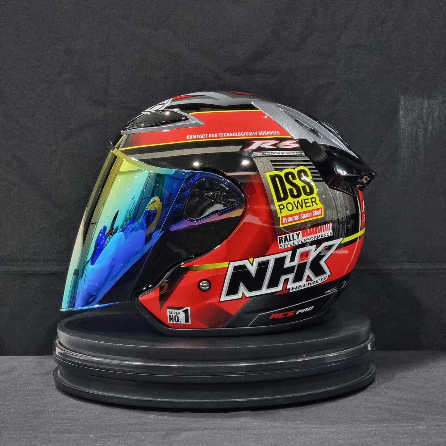 NHK Helmet R6 v2 Rally (Black/Red Glossy)