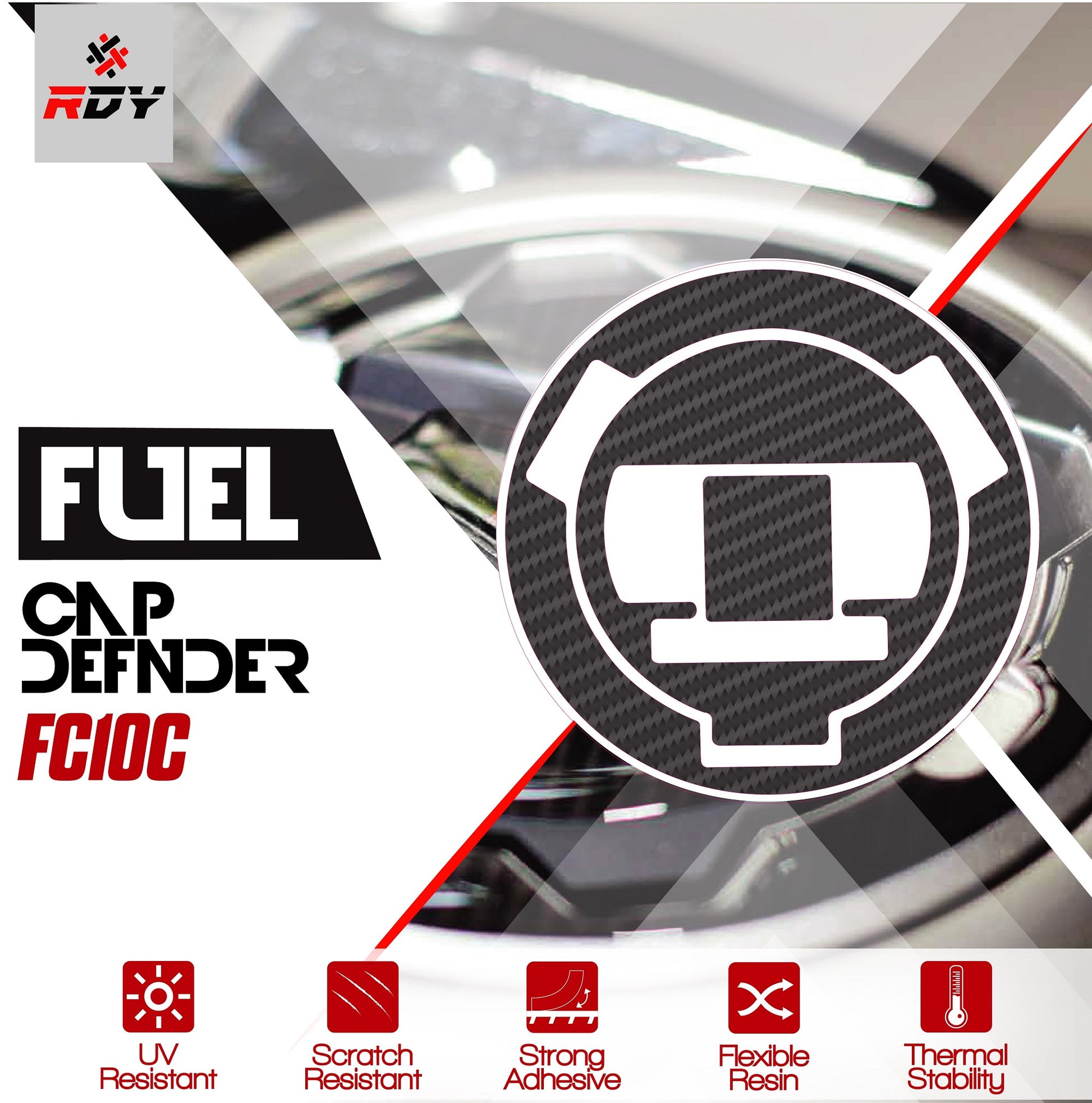 RDY Fuel Cap Defender fits for BMW Fuel Cap (No Holes) - Durian Bikers
