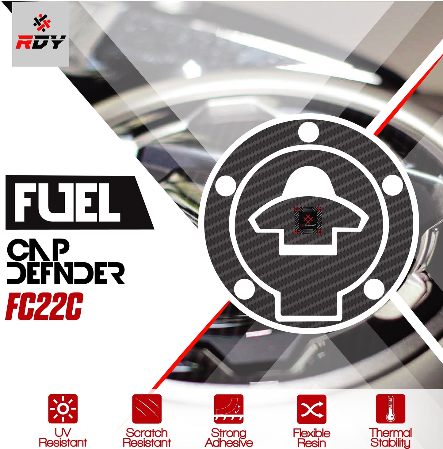 RDY Fuel Cap Defender fits for Yamaha Fuel Cap (5 Holes) - Durian Bikers