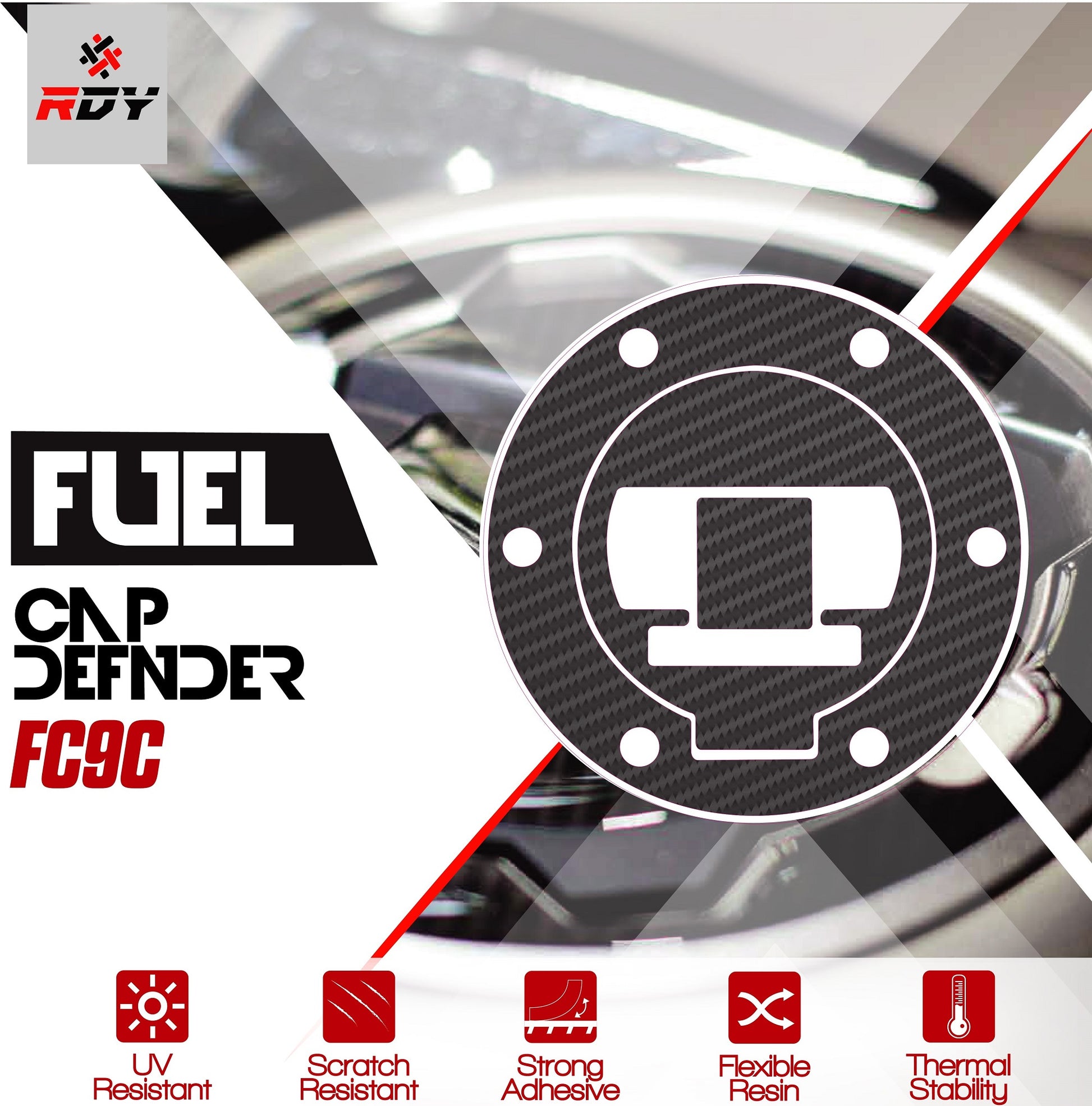 RDY Fuel Cap Defender fits for BMW Fuel Cap (6 Holes) - Durian Bikers