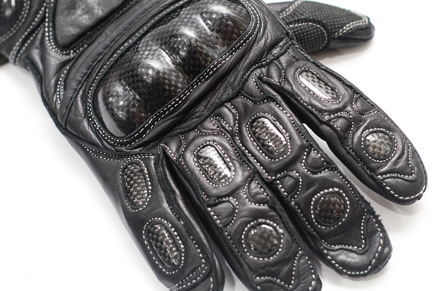 R&G Leather Deluxe Motorcycle Gloves (Black) - Durian Bikers