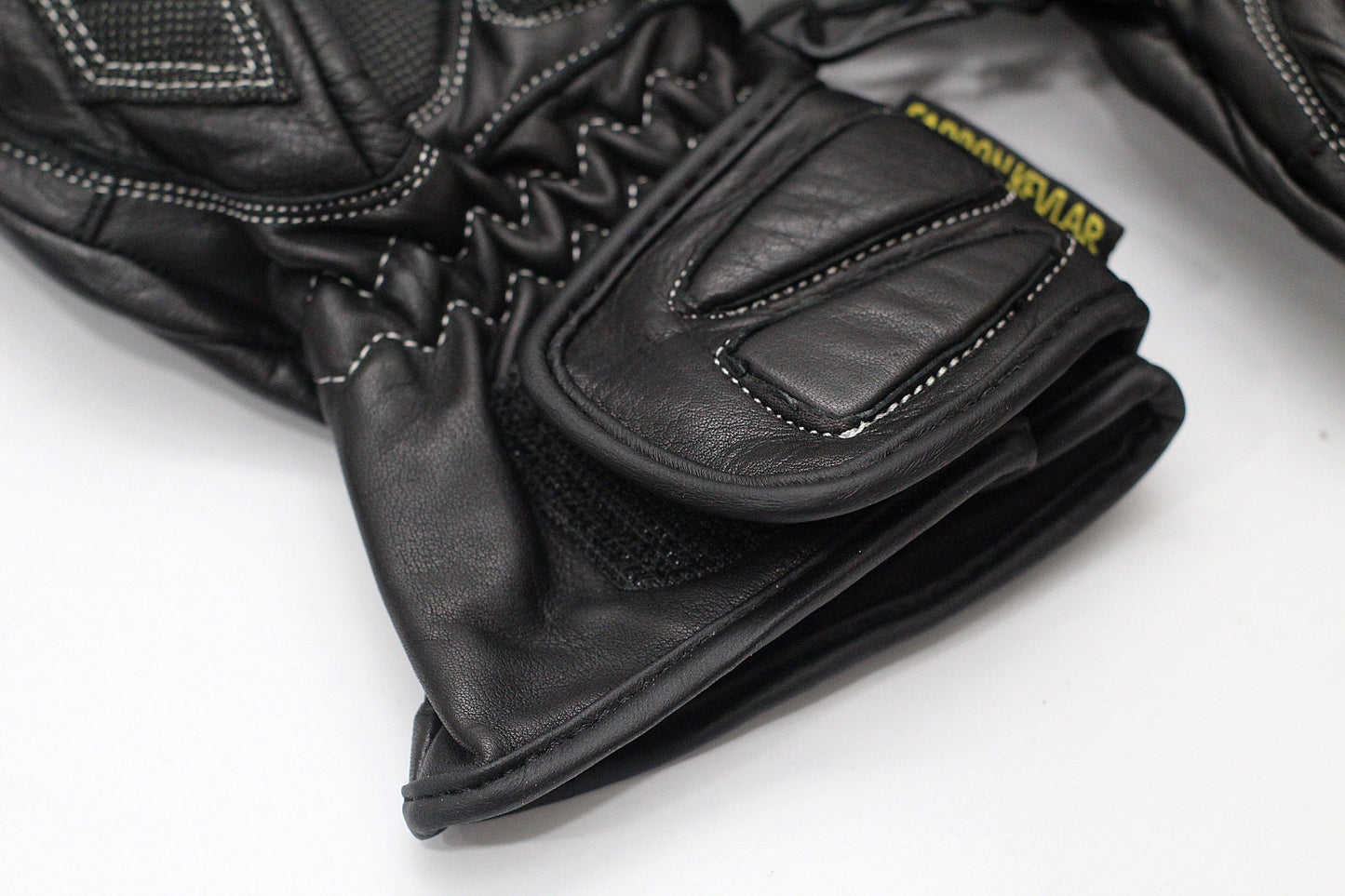 R&G Leather Deluxe Motorcycle Gloves (Black) - Durian Bikers