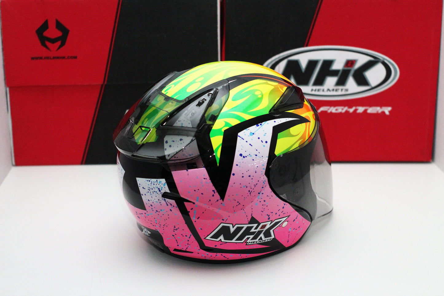 NHK R1 v2.0 Karel Winter (Black/Pink Glossy) - Durian Bikers