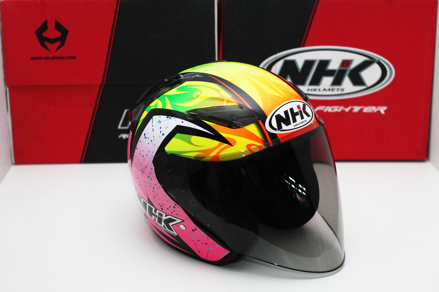 NHK R1 v2.0 Karel Winter (Black/Pink Glossy) - Durian Bikers