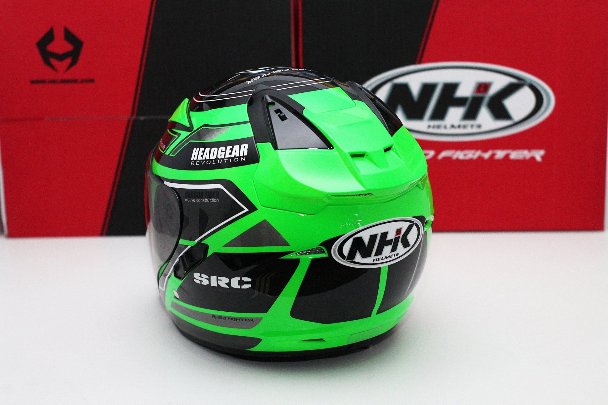 NHK R1 v2.0 Touring (Green Flo/Silver Glossy) (D-Ring) - Durian Bikers