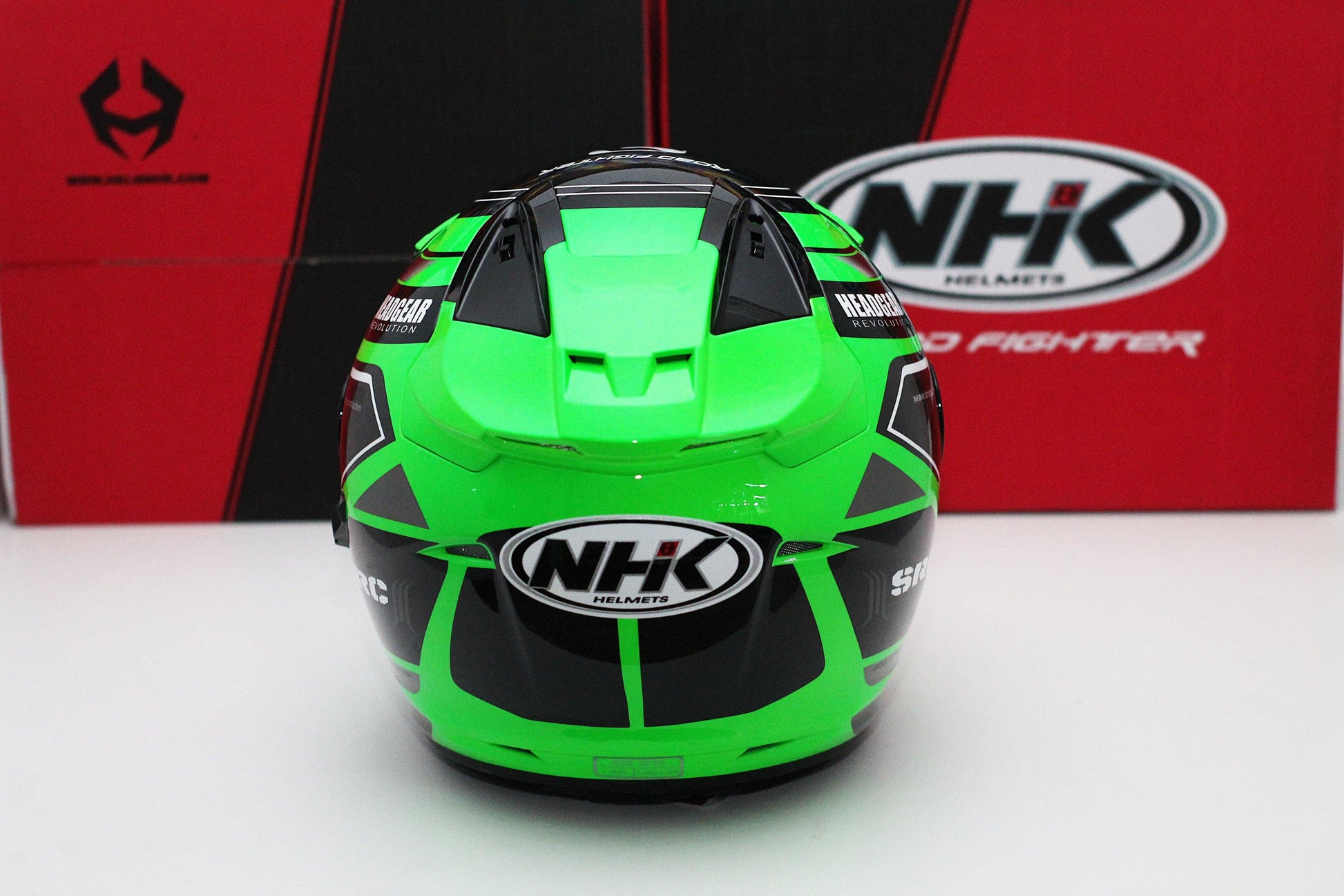 NHK R1 v2.0 Touring (Green Flo/Silver Glossy) (D-Ring) - Durian Bikers
