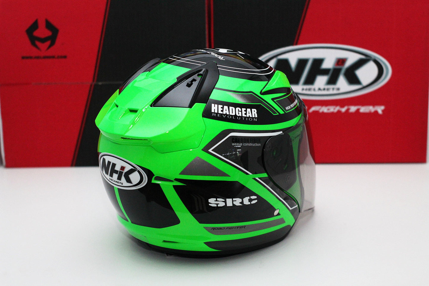 NHK R1 v2.0 Touring (Green Flo/Silver Glossy) (D-Ring) - Durian Bikers