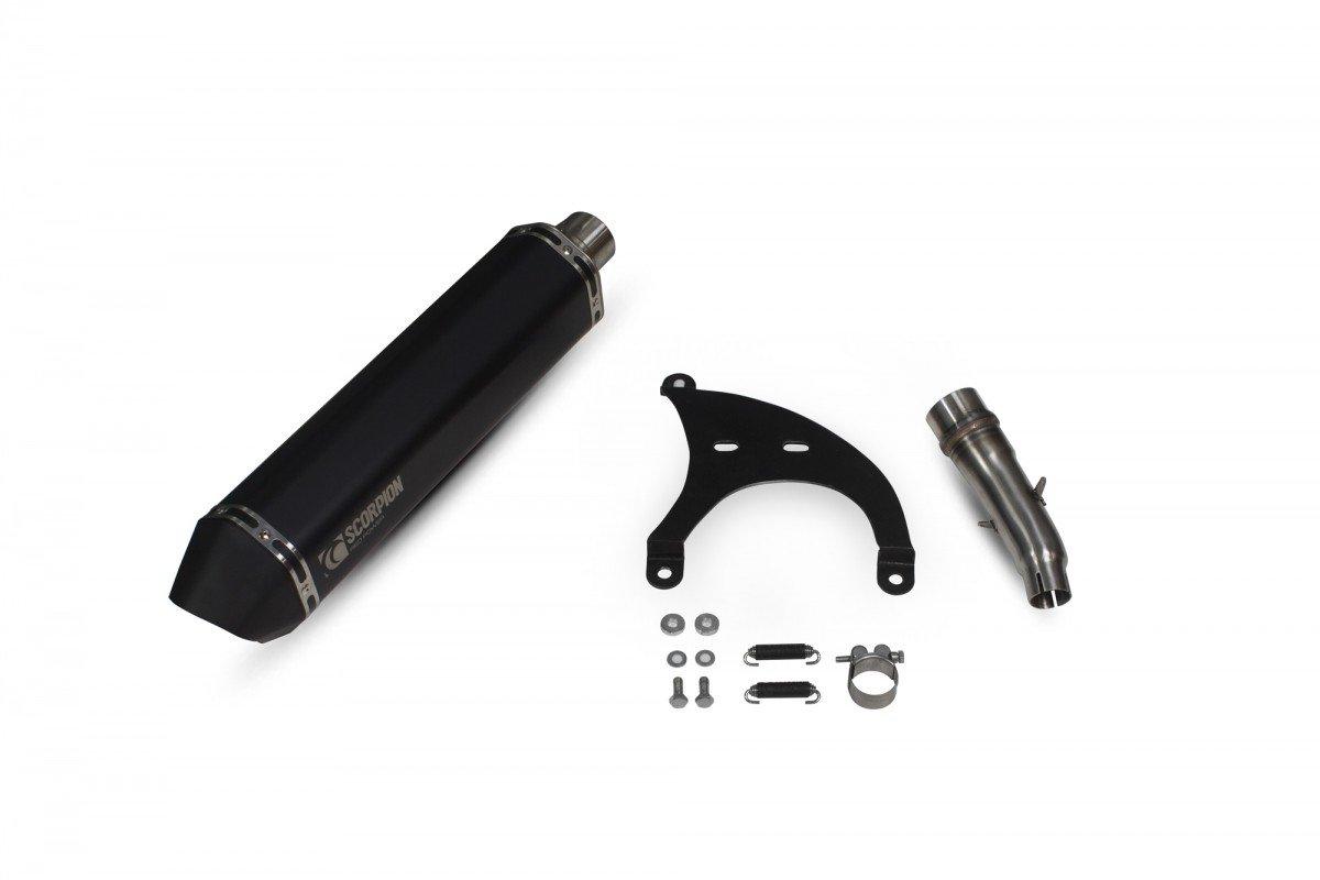 Scorpion Exhaust fits for Yamaha X-Max 300 ('17-'20) (Serket Parallel Full System) (Black Ceramic) - Durian Bikers