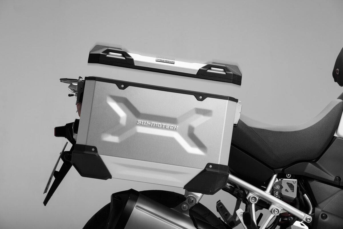 SW Motech TRAX ADV M Side Case (Aluminum 37 L, Left, Silver) - Durian Bikers
