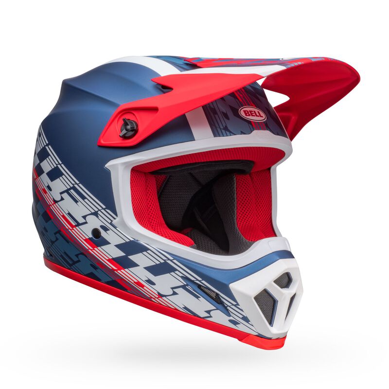 Bell Helmet MX-9 Mips (Offset Matte Metallic Blue/White)