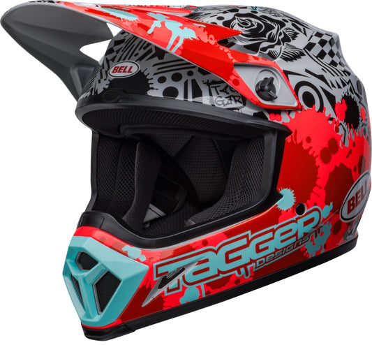 Bell Helmet MX-9 Mips (Tagger Splatter Bright Red/Gray)