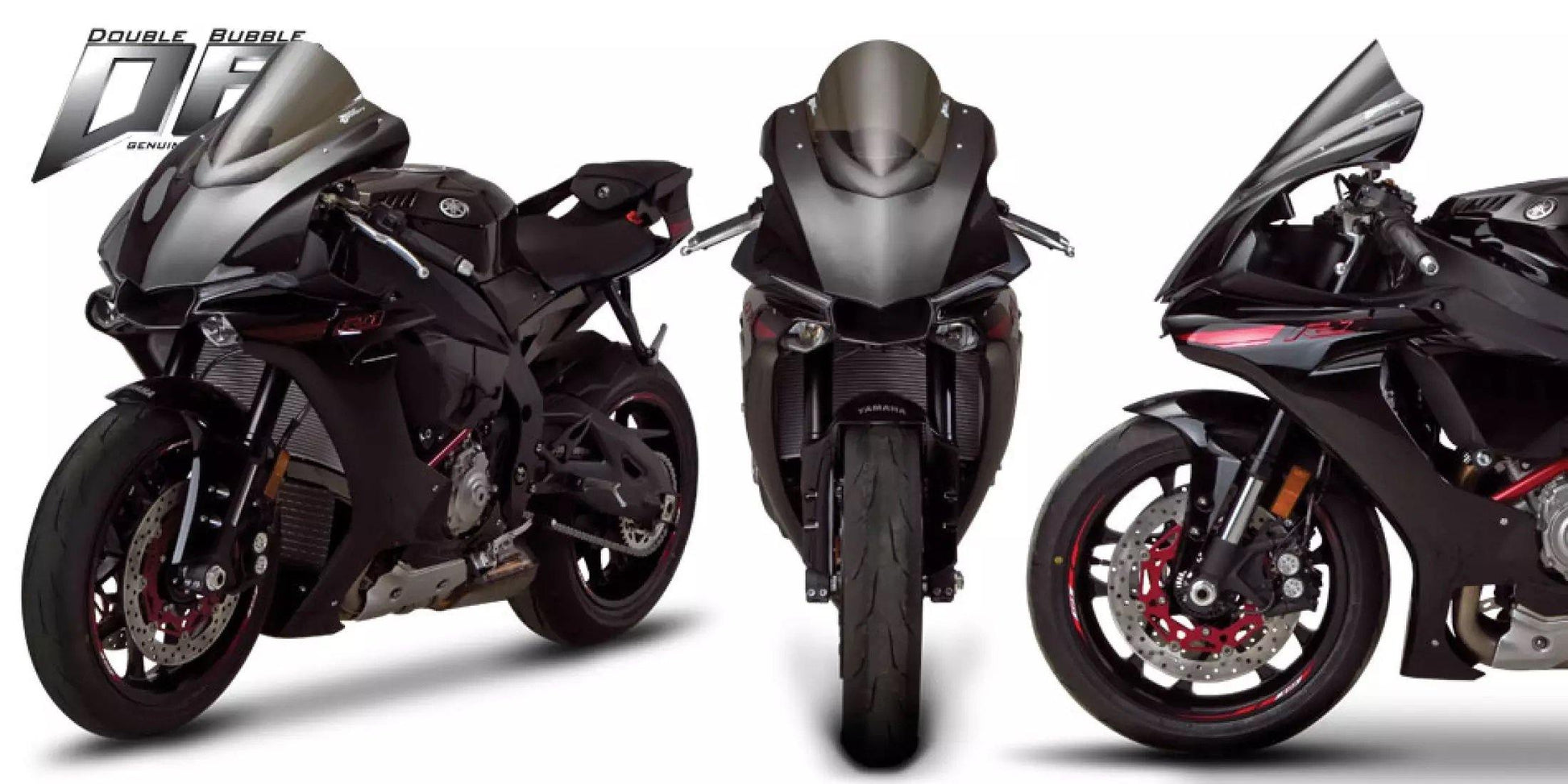 Zero Gravity Double Bubble Windscreen fits for Yamaha YZF R1M / R1 / R1S ('15-'18) (Light Smoke) - Durian Bikers