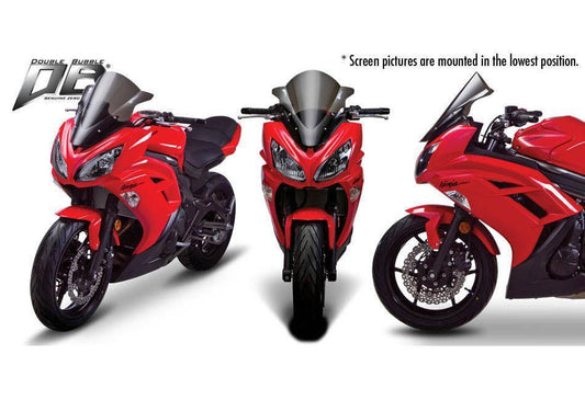 Zero Gravity Double Bubble Windscreen fits for Kawasaki ER6F &  Ninja 650 (Clear) - Durian Bikers