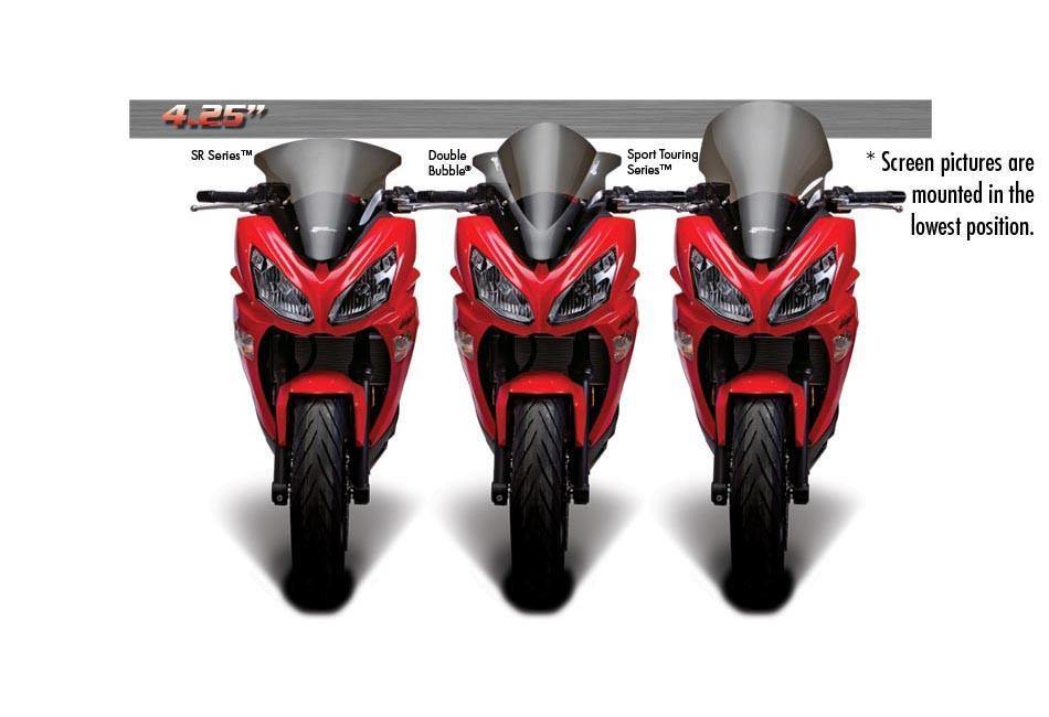 Zero Gravity Double Bubble Windscreen fits for Kawasaki ER6F &  Ninja 650 (Clear) - Durian Bikers