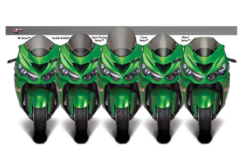 Zero Gravity Double Bubble Windscreen fits for Kawasaki ZX-14 / ZX-14R & ZZR1400 (Light Smoke) - Durian Bikers