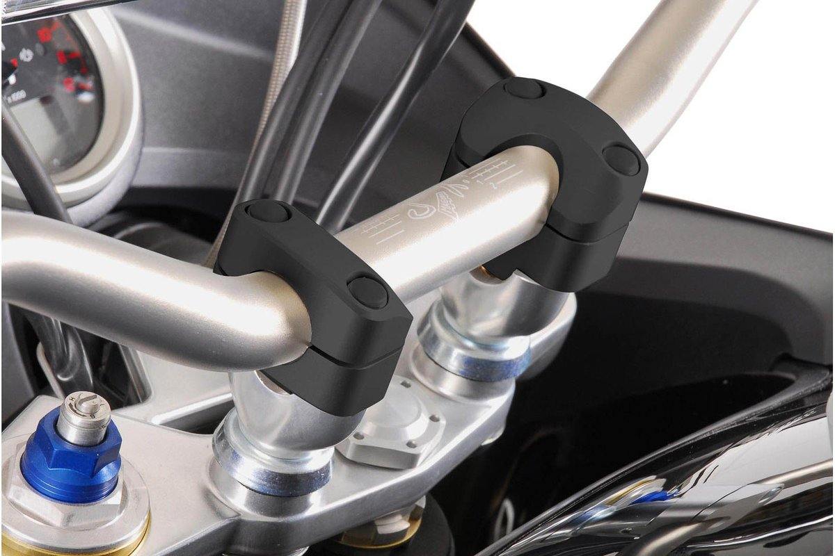 SW Motech Bar Converter Ø 22mm to Ø 28mm (H=20mm) (Black) - Durian Bikers